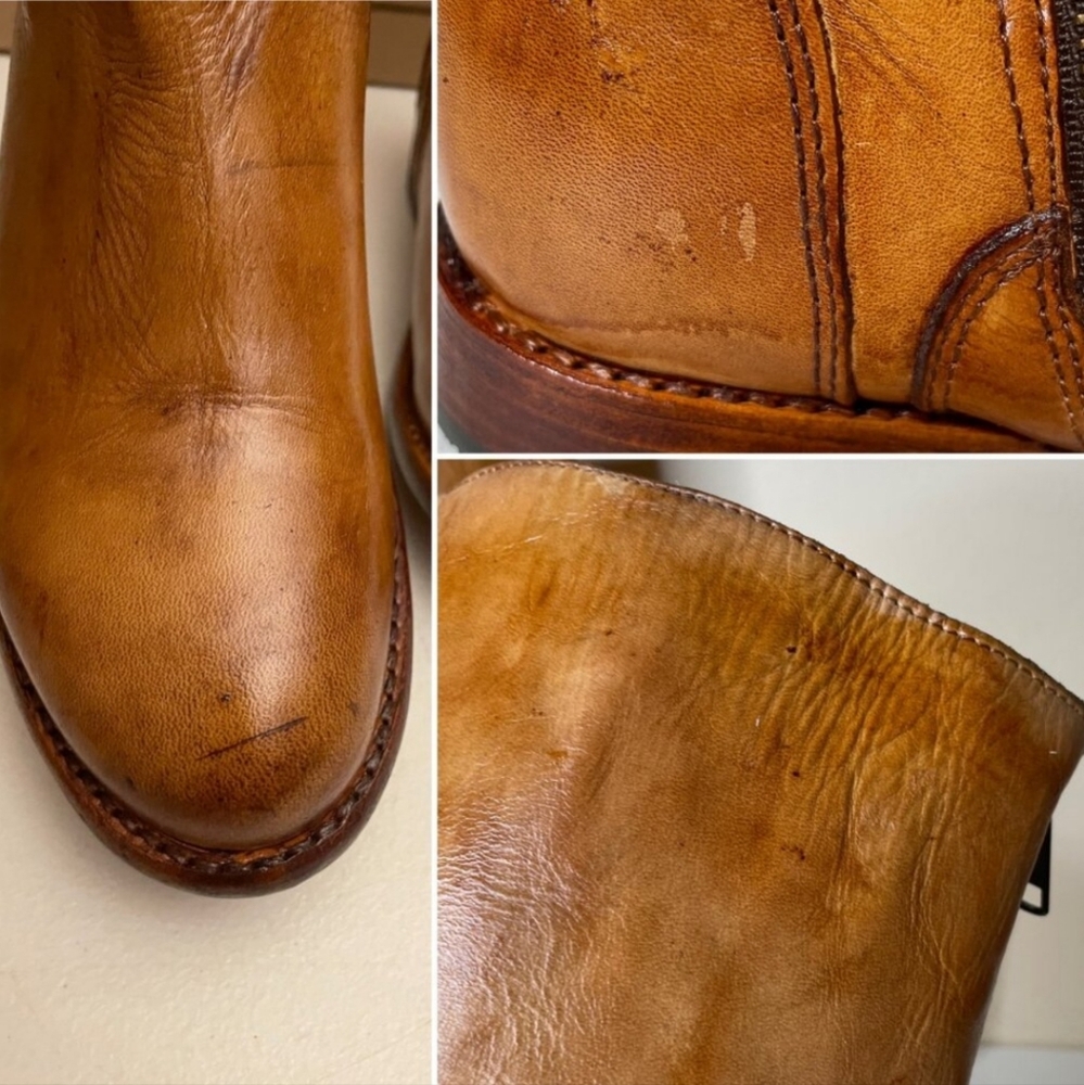 Bed Stu Tall Tess Leather Riding Boots in Distressed Tan Brown - Picture 6 of 12
